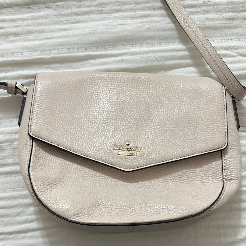 Kate Spade Beige Leather Crossbody Bag